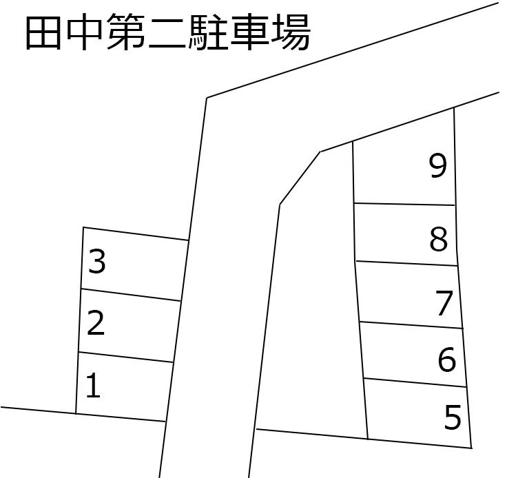 田中第二駐車場の駐車配置図