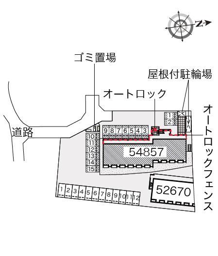 カーサカメヤマ(54857)の駐車配置図
