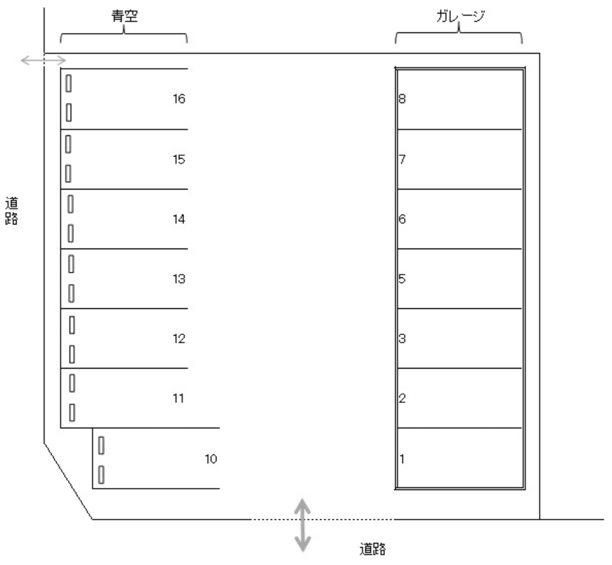 FK東蔵前ガレージの駐車配置図