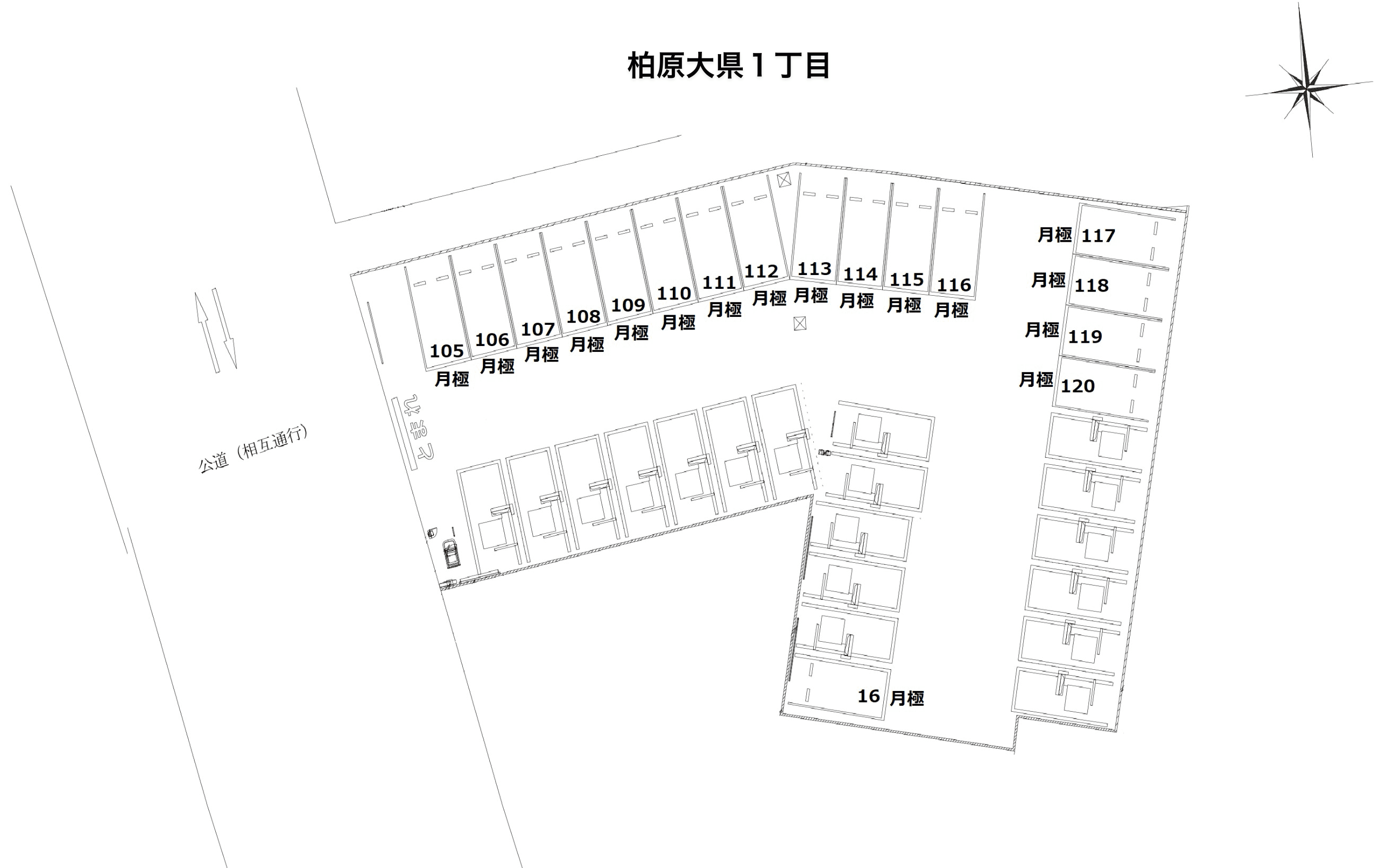 柏原大県１丁目の駐車配置図