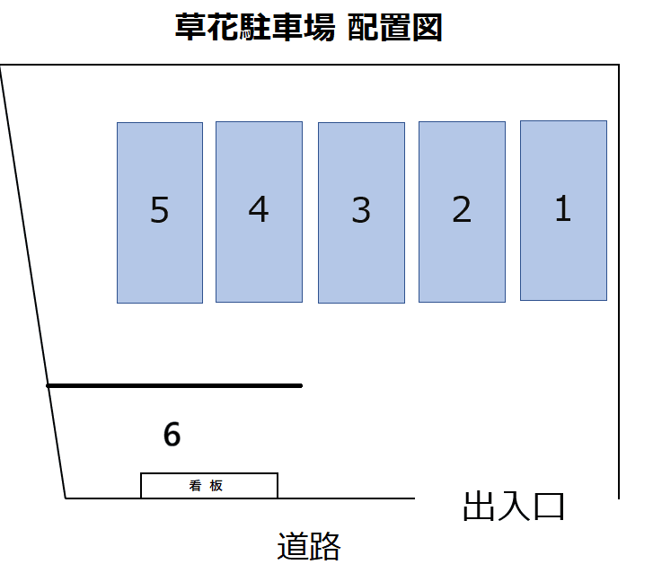草花駐車場の駐車配置図