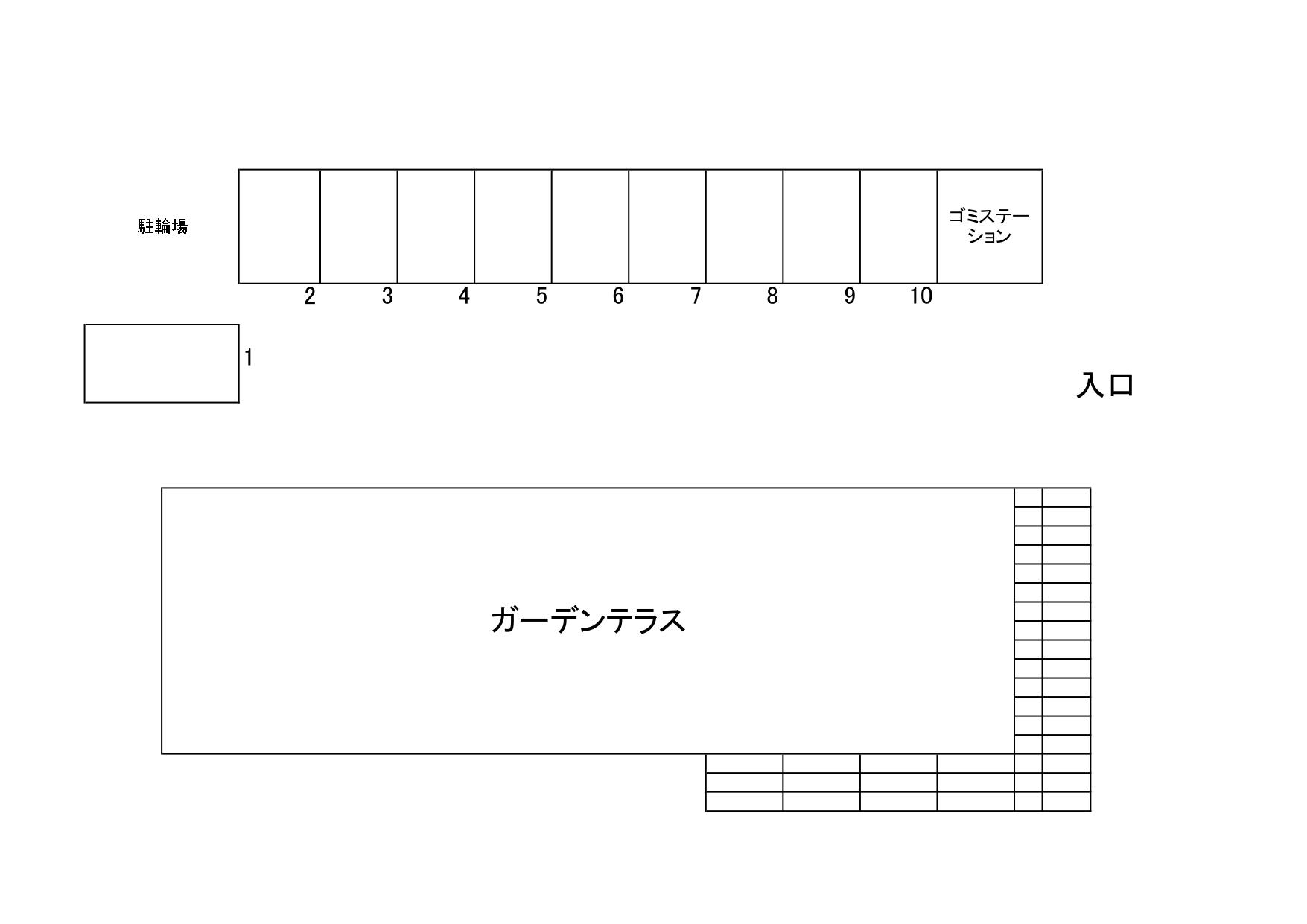 ガーデンテラス駐車場の駐車配置図