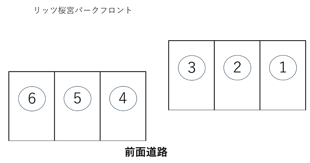 リッツ桜宮パークフロントの駐車配置図