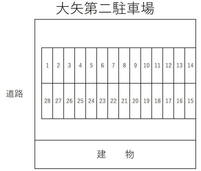 大矢第二駐車場の駐車配置図
