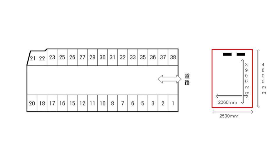 京町パーキングの駐車配置図