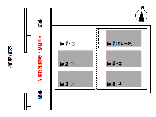 ワイズ・本町 第5駐車場の駐車配置図