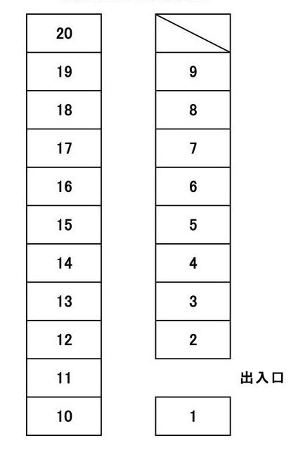 野村第２駐車場の駐車配置図