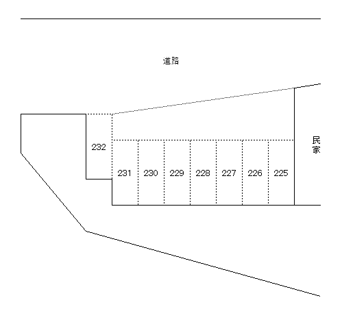 佐方高取Ｃ駐車場の駐車配置図