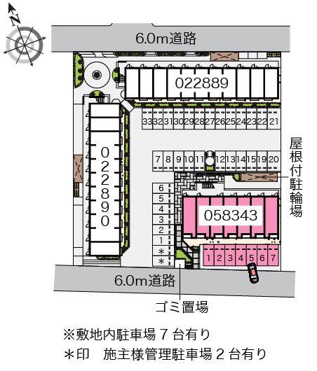 クレイノＷｉｌｌ　Ｃ(58343)の駐車配置図