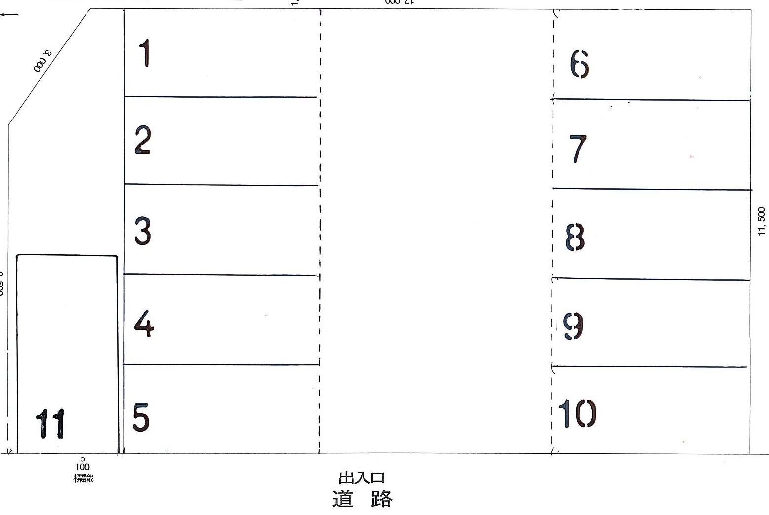 城内パーキングの駐車配置図