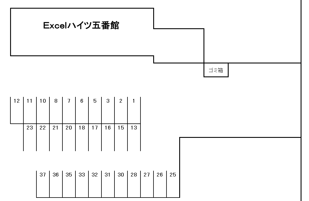 【外部貸し】Ｅｘｃｅｌハイツ五番館の駐車配置図