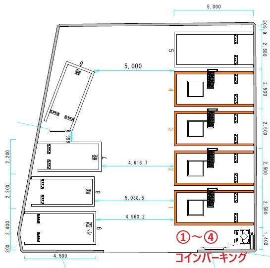 西王子町駐車場の駐車配置図