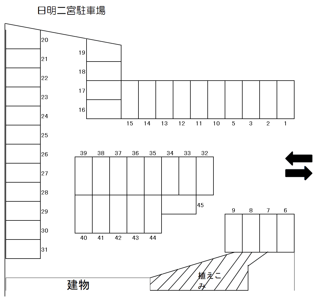 日明二宮駐車場の駐車配置図