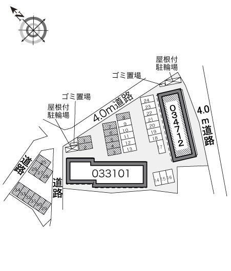 マルベリー金磯(33101)　敷地外駐車場の駐車配置図