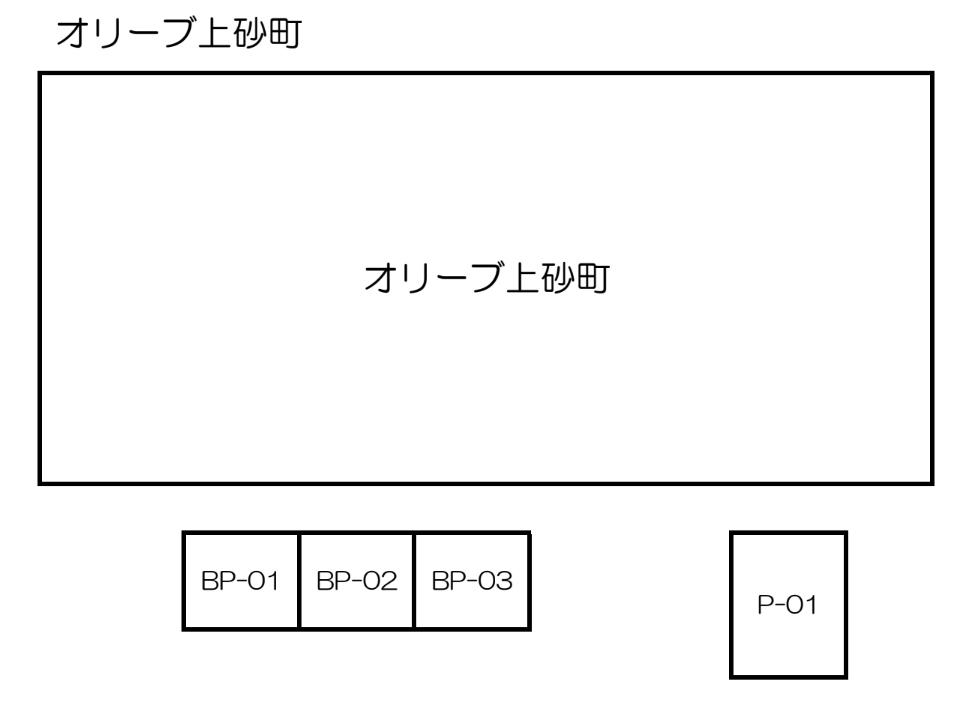 オリーブ上砂町の駐車配置図