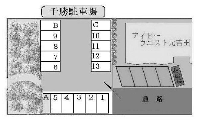千勝駐車場の駐車配置図