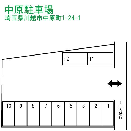 中原駐車場の駐車配置図