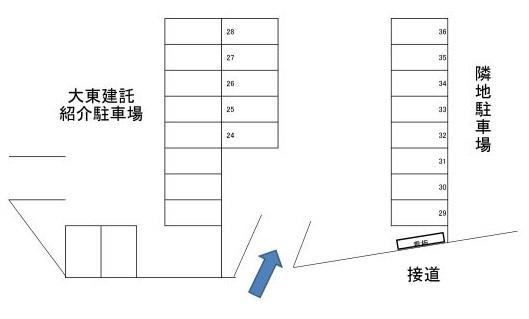竹ノ内月極駐車場の駐車配置図