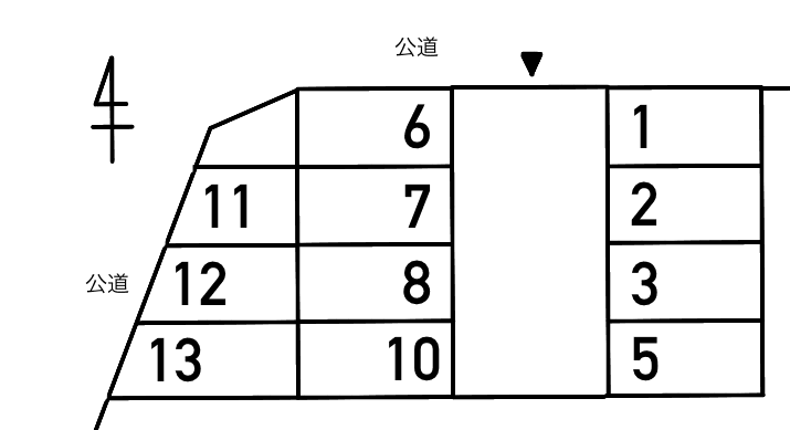 208長須賀２丁目西の駐車配置図