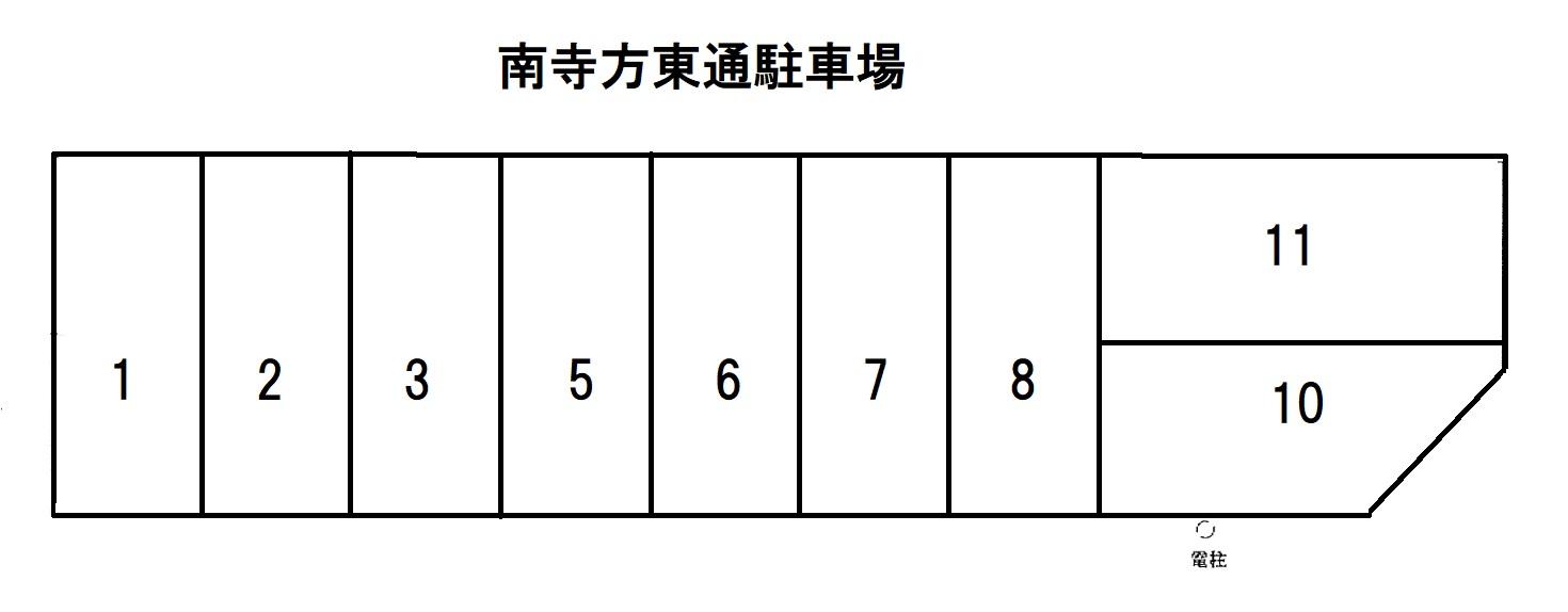 南寺方東通駐車場の駐車配置図
