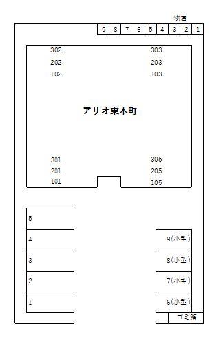 アリオ東本町駐車場（条件付）の駐車配置図