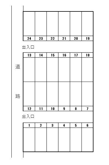中野久木字囲ノ内6500151駐車場の駐車配置図