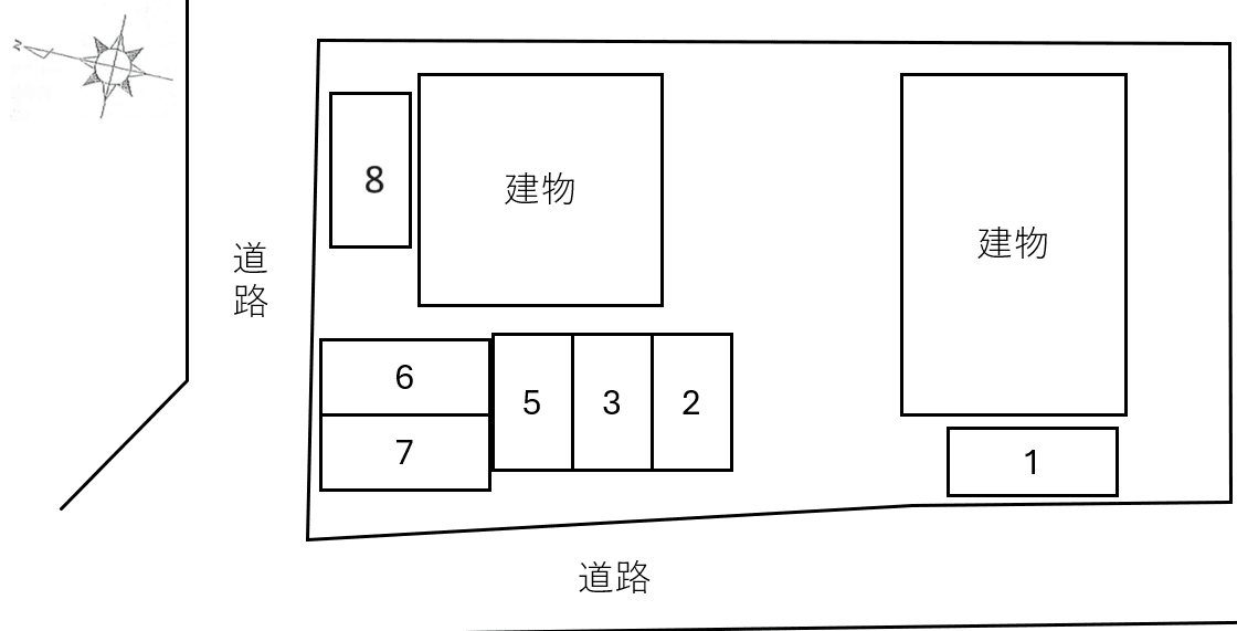 ウェルシーイナＡの駐車配置図