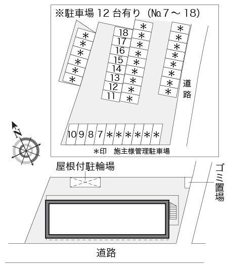 グリーン　グラス(17476)の駐車配置図