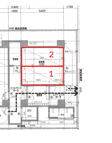 DWELL GALAXY駐車場の駐車配置図