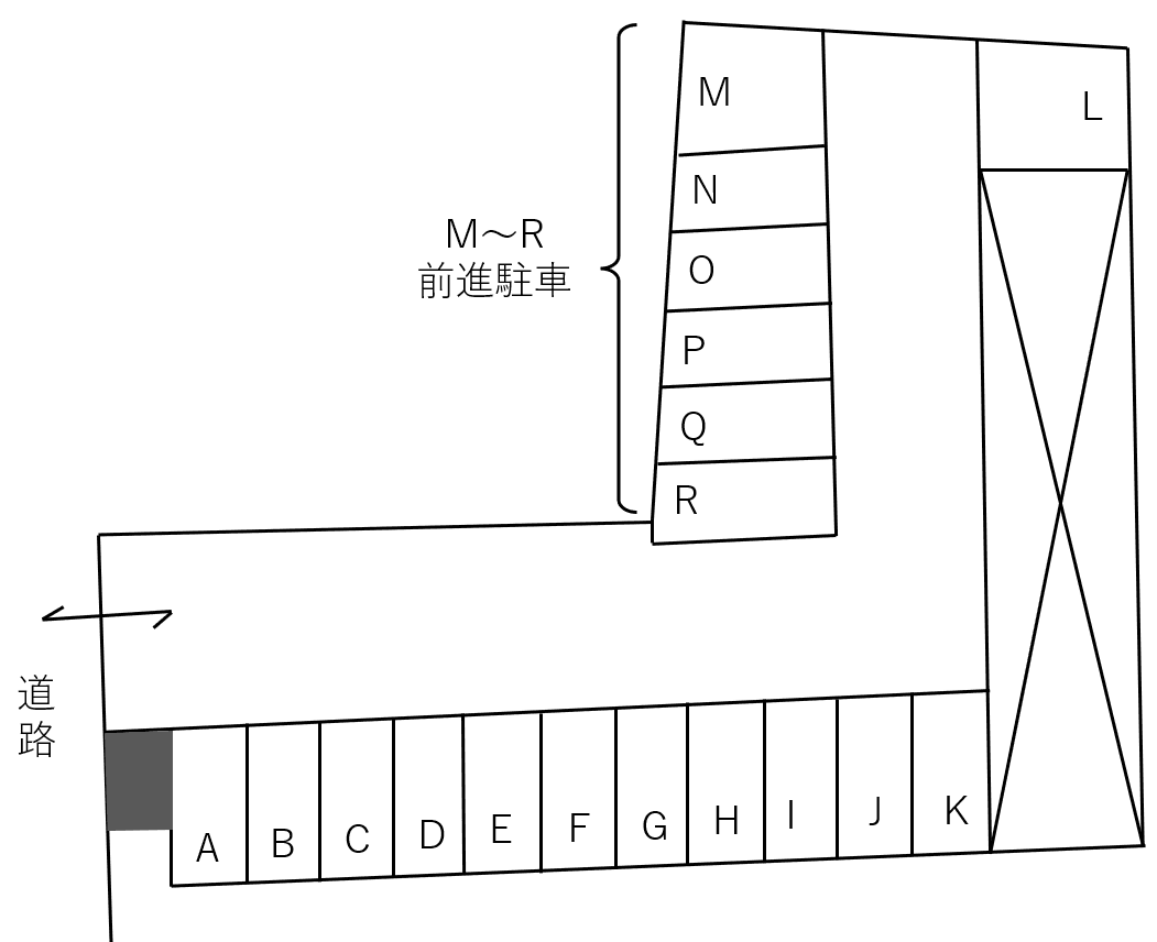 栄五反田ガレージの駐車配置図
