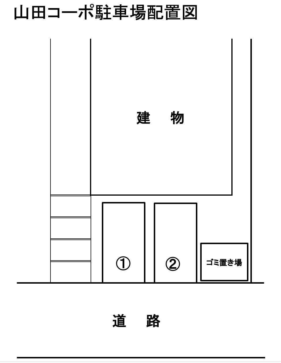 山田コーポの駐車配置図