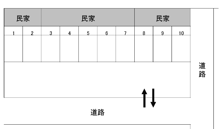 前田土山駐車場の駐車配置図