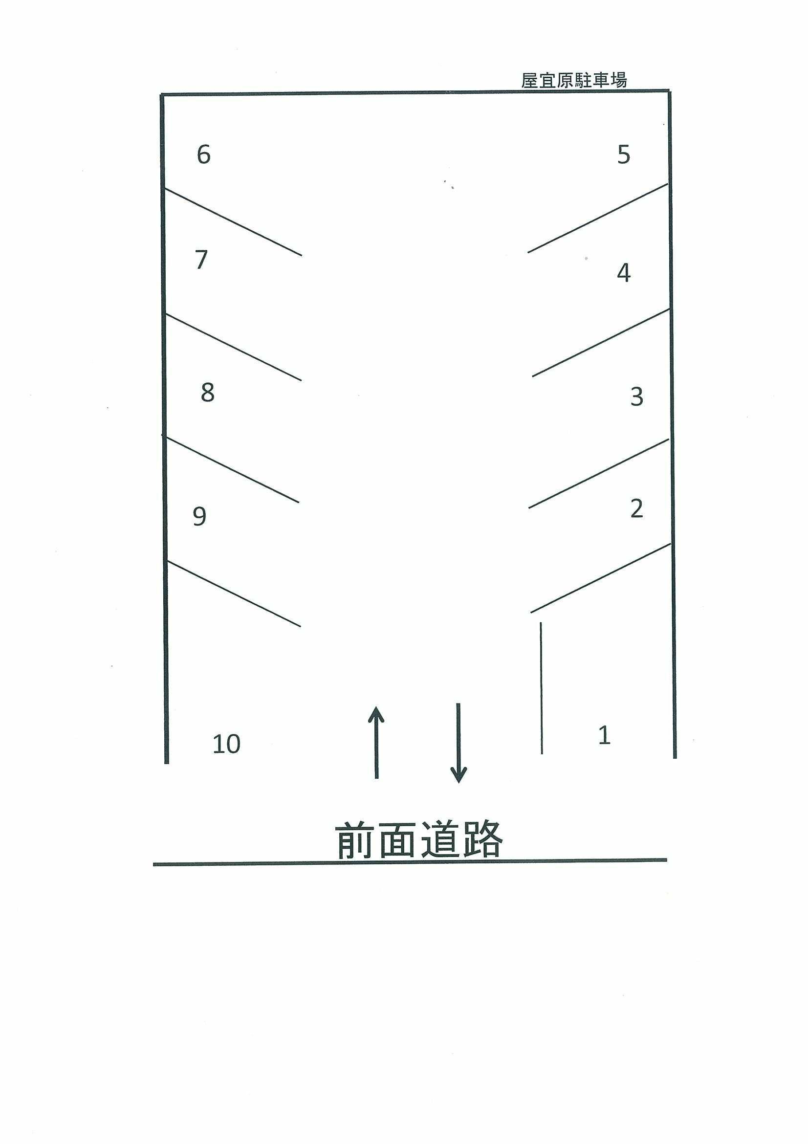 屋宜原駐車場の駐車配置図