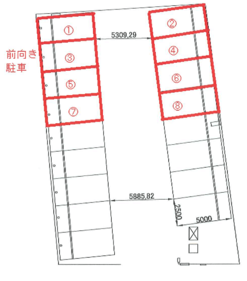 奈良東紀寺町第１の駐車配置図