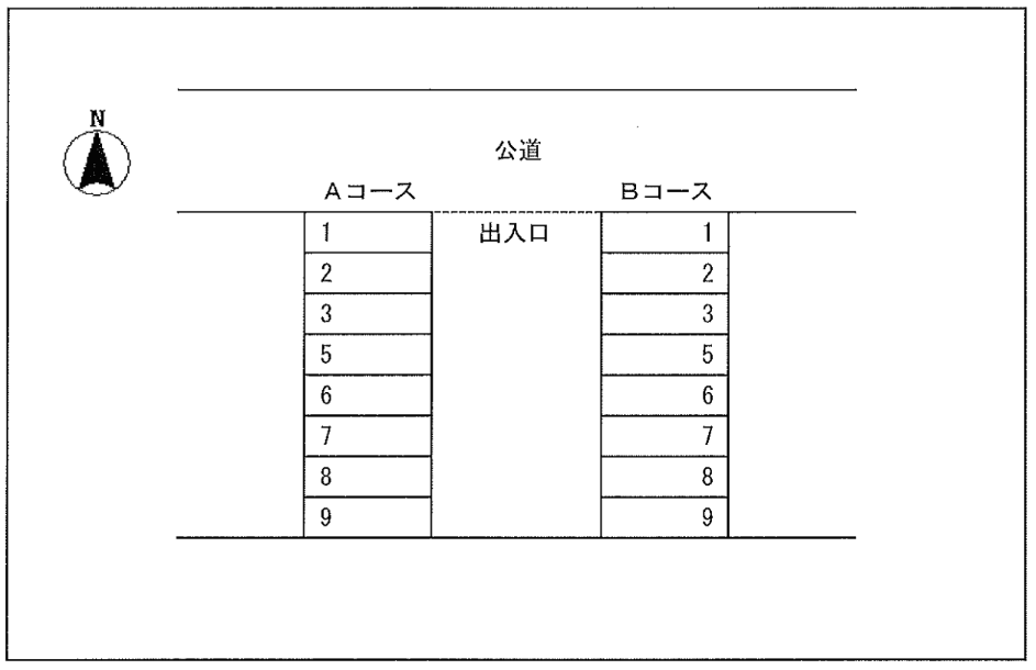 横山第三パーキングの駐車配置図