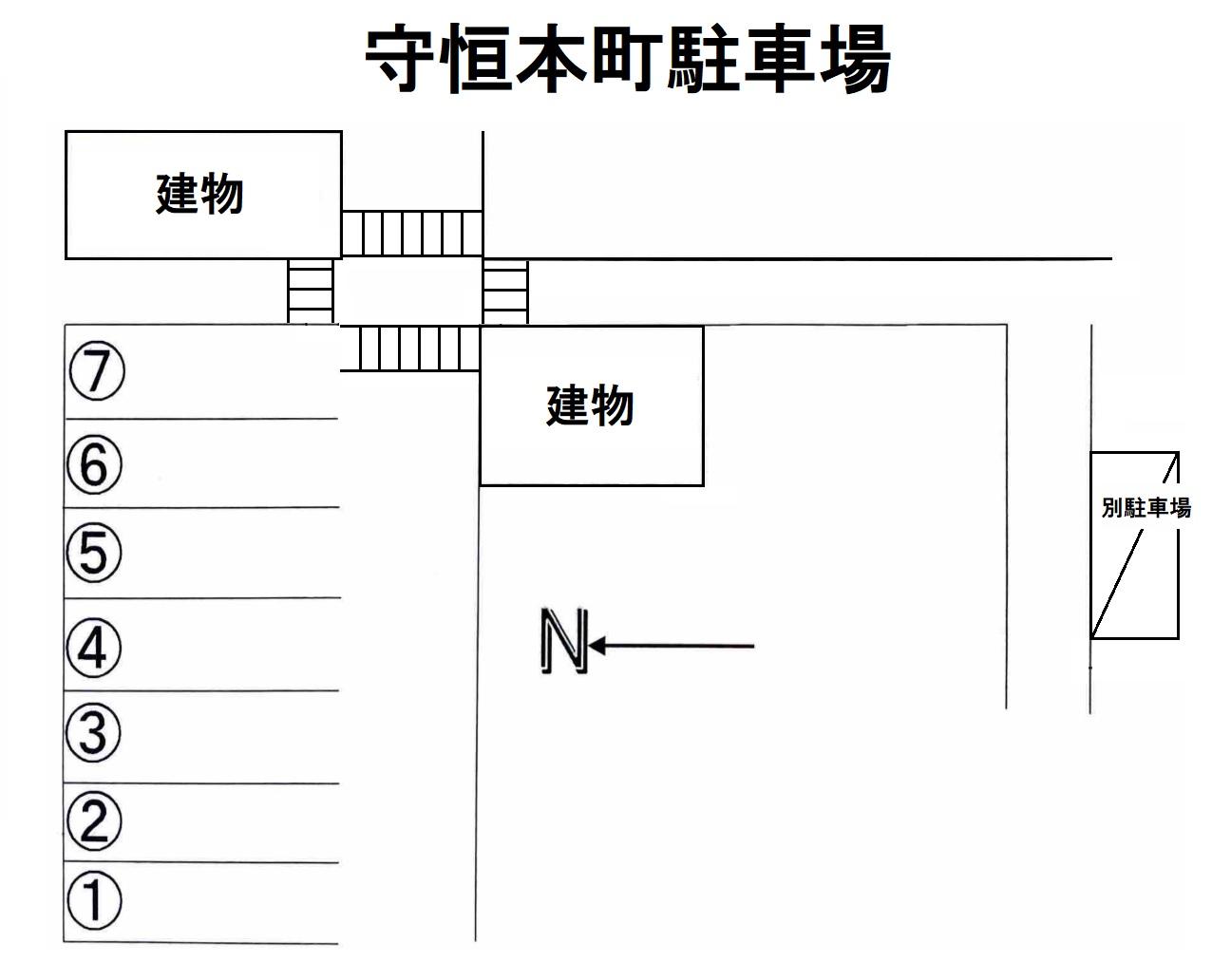 守恒本町駐車場の駐車配置図