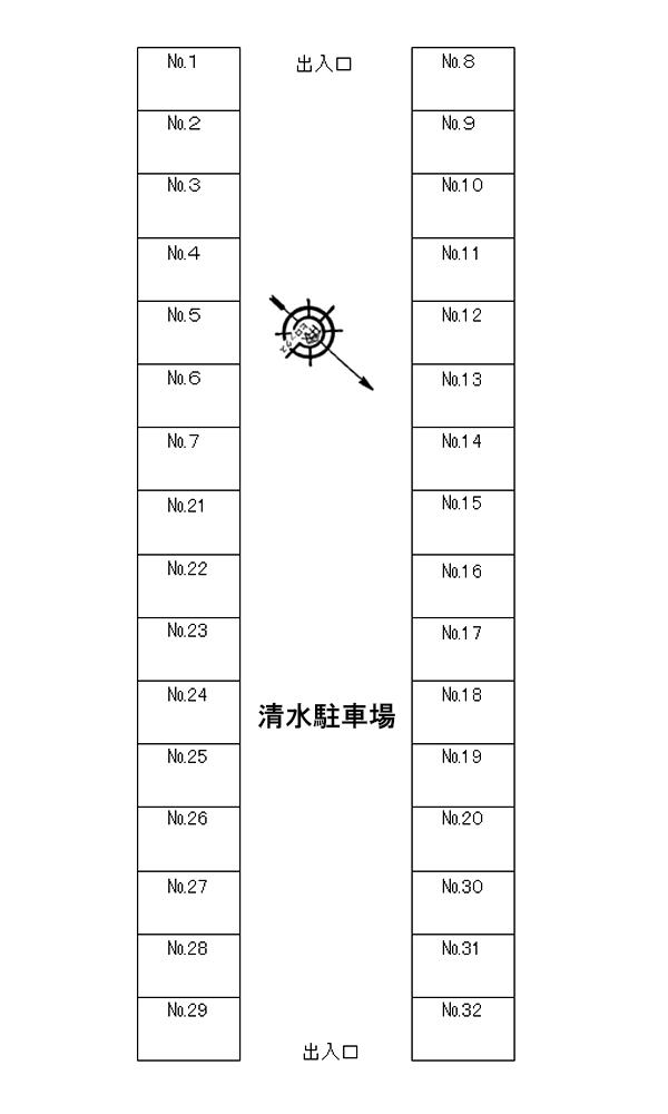 清水駐車場の駐車配置図