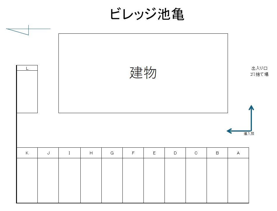 ビレッジ池亀の駐車配置図