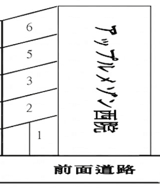アップルメゾン西院付属ガレージの駐車配置図