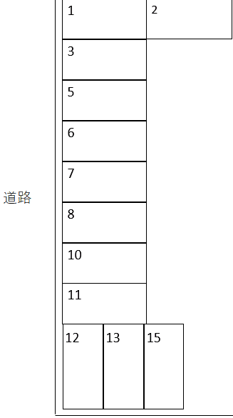 山代温泉桔梗ケ丘1丁目35番1　月極駐車場の駐車配置図