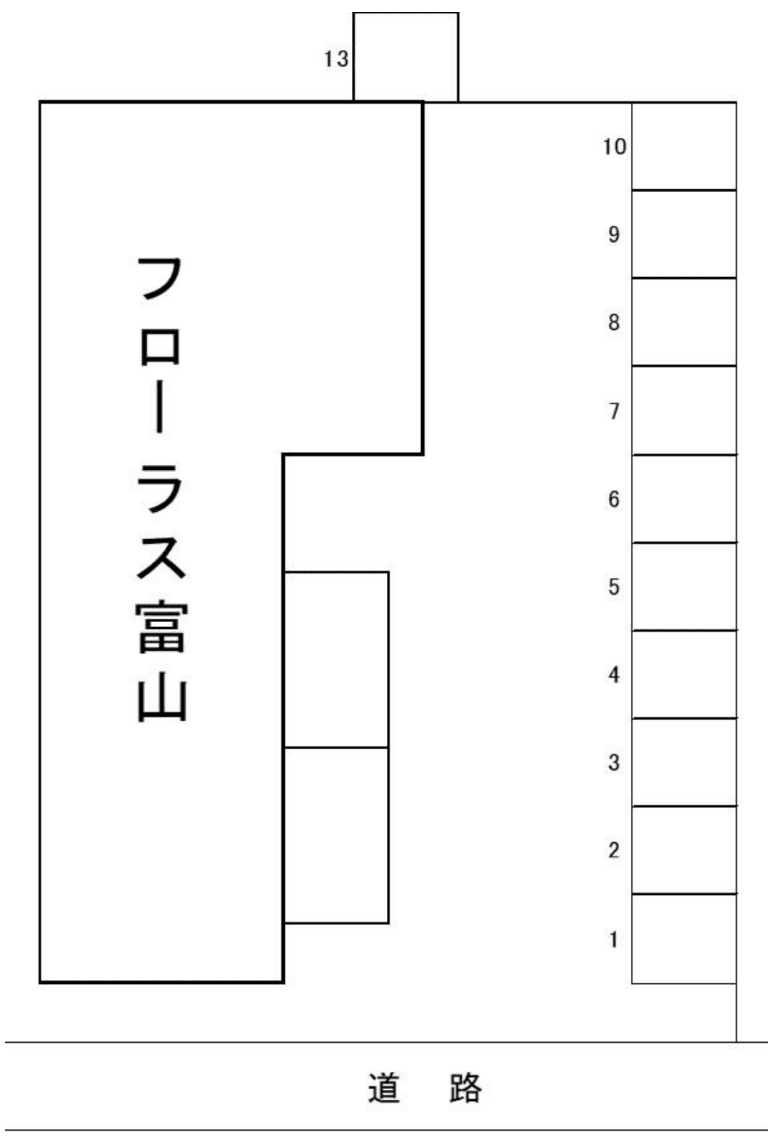 フローラス富山の駐車配置図