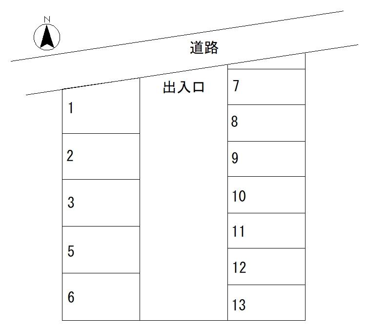 菅間月極駐車場の駐車配置図