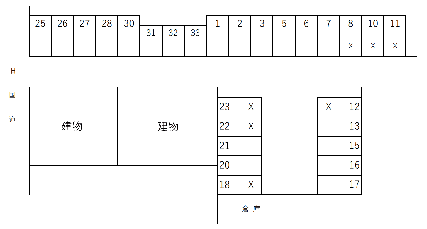 北垣駐車場（浜乃木）の駐車配置図