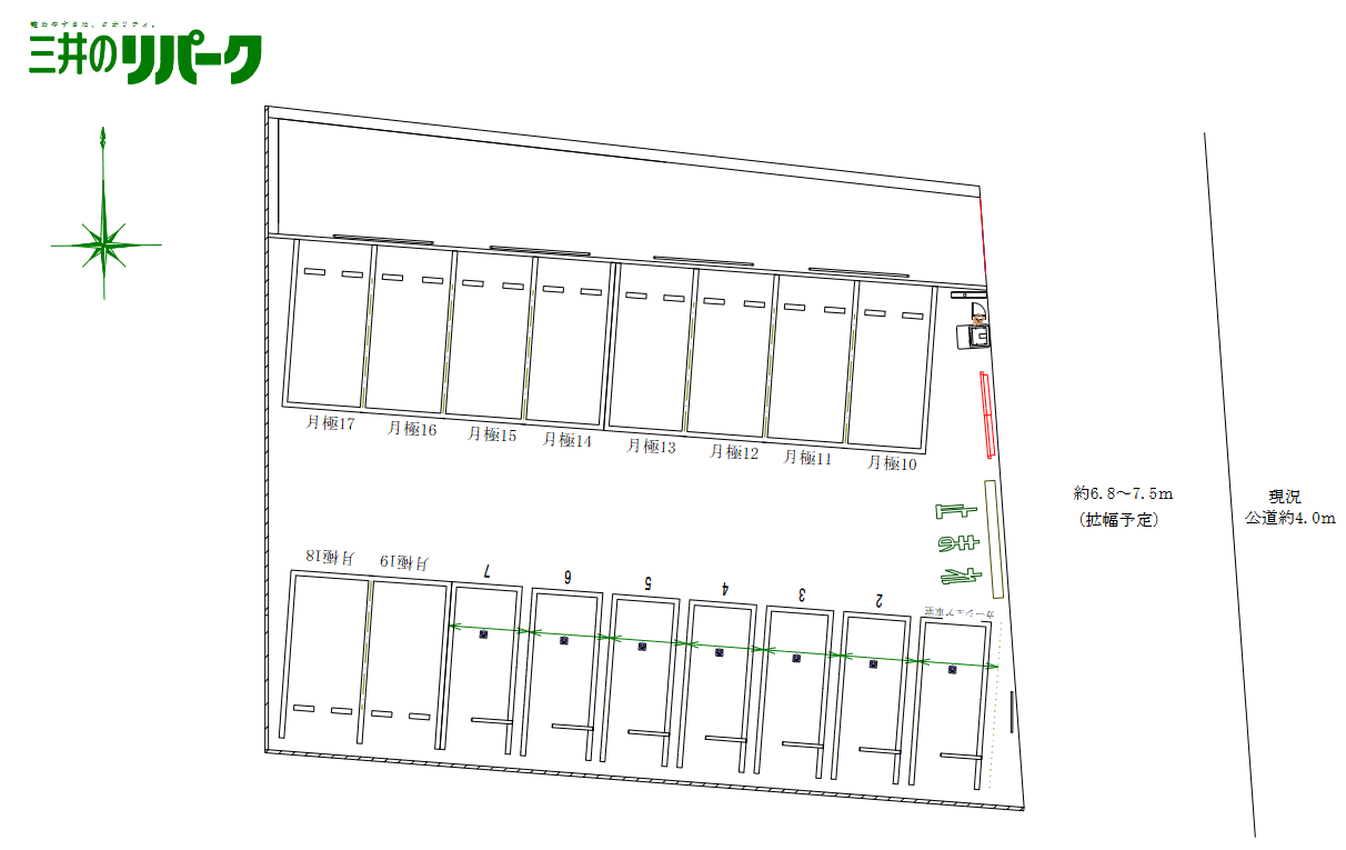 上篠崎２丁目の駐車配置図