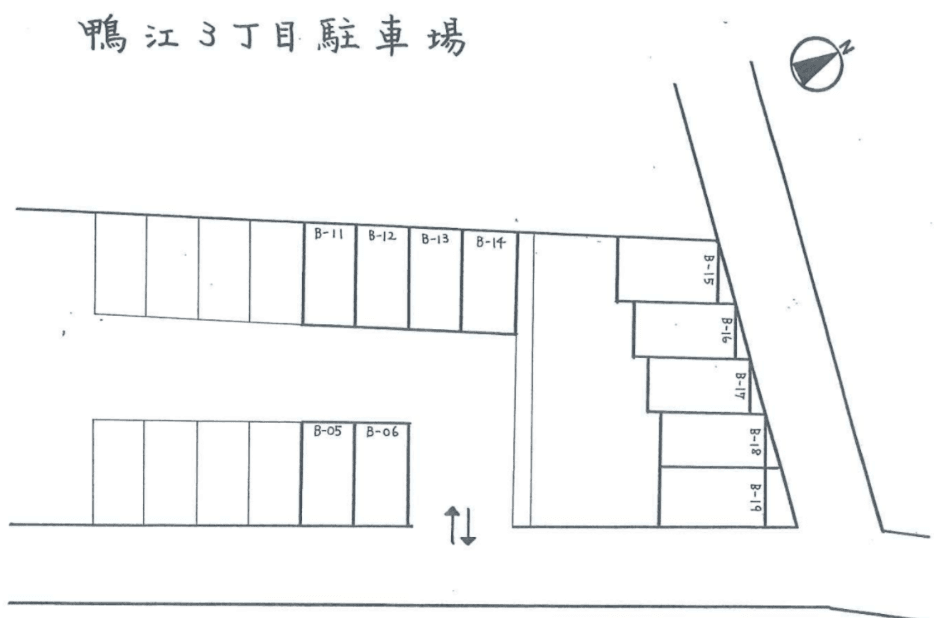 鴨江３丁目駐車場の駐車配置図