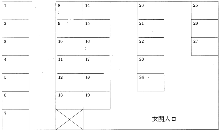 学生会館 Uni E’meal つくば春日（敷地内駐車場）の駐車配置図
