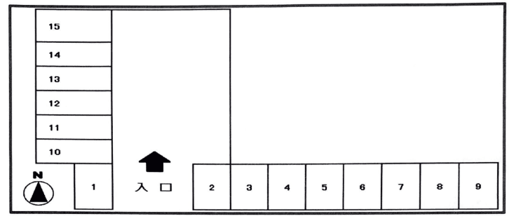 富士見町山﨑駐車場の駐車配置図