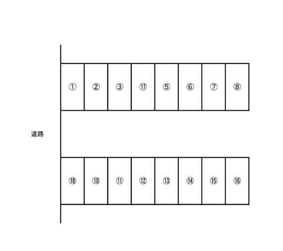 黄金町平山駐車場の駐車配置図