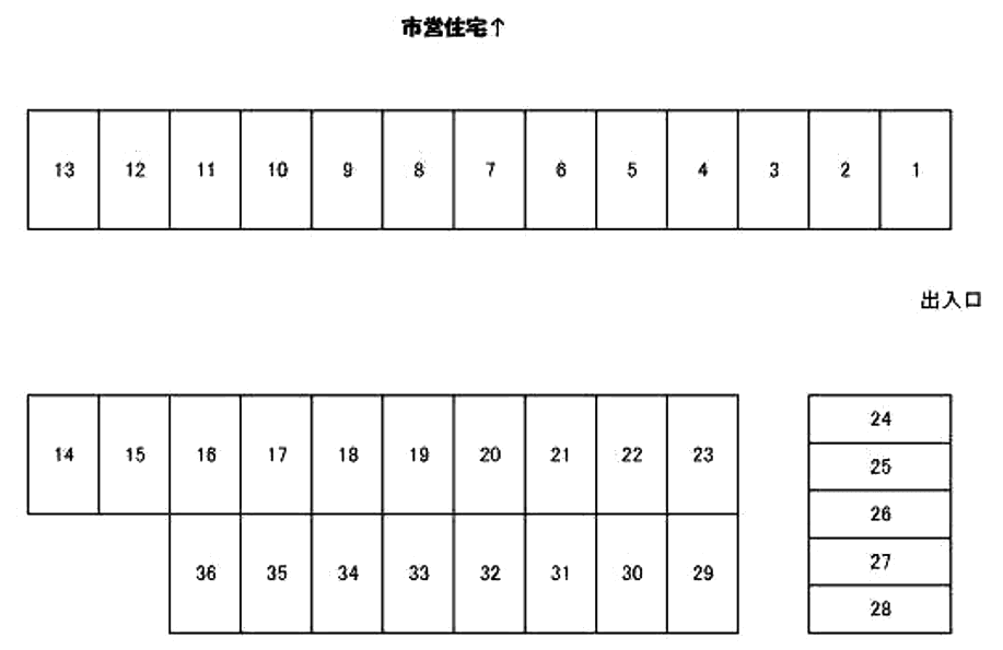 中山駐車場の駐車配置図