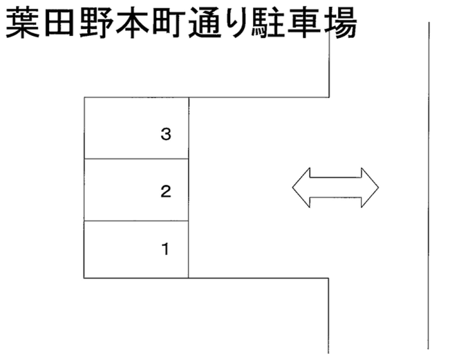 葉田野本町通り駐車場の駐車配置図